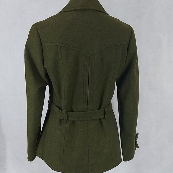 Vintage Hammerer Green Loden Boiled Wool Felt Hunter Jacket sz S Made in Autria - Picture 3 of 11